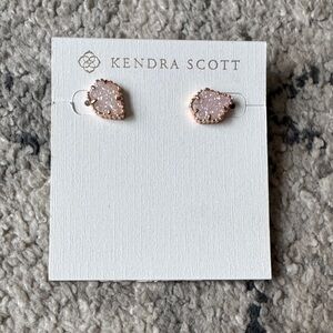 Kendra Scott Tessa Rose Gold in Pink Druzy Earrings